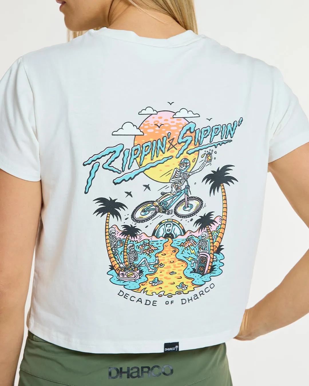 Womens Cotton Crop | Decade of DHaRCO White