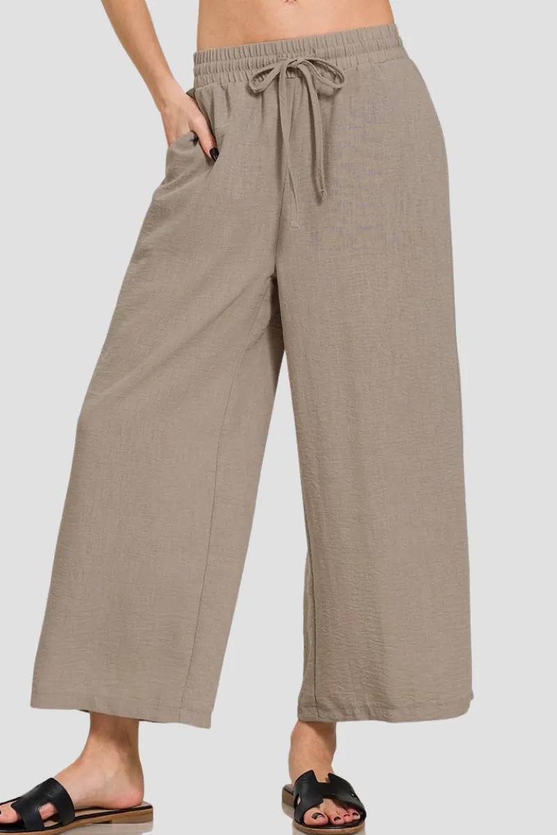 Woven Cropped Pants